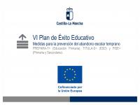 Medidas para la prevención del abandono escolar temprano. Cofinanciado por la Unión Europea